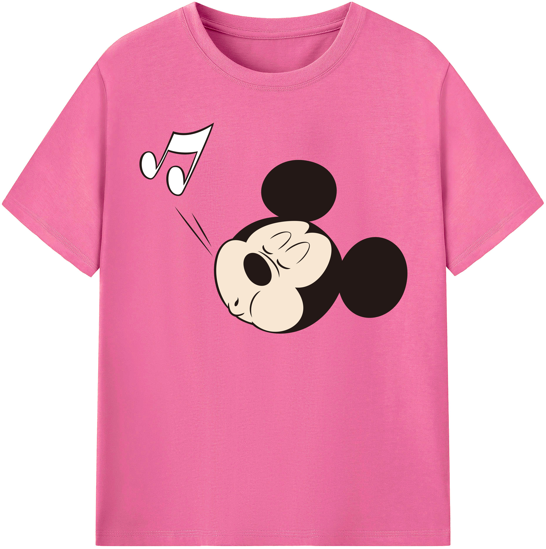 （画像用） ミッキーマウス Mickey Mouse レディースカジュアルプリントTシャツ（綿100％）